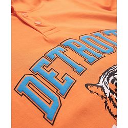 Pine Kids Cotton Knit Full Sleeves Hoodie with Tiger Print - Orange