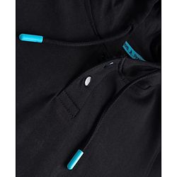 Pine Kids Cotton Knit Full Sleeves Hoodie with Kangaroo Pocket Front & Back Bear Print - Black