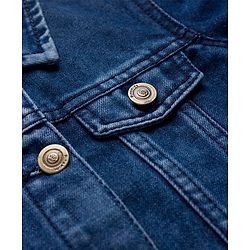 Pine Kids Cotton Woven Full Sleeves Solid Denim Jacket - Blue