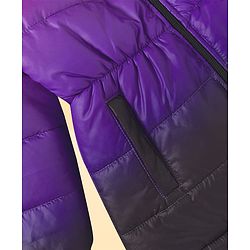 Pine Kids Woven Full Sleeves Solid Color Hooded Padded Jacket - Purple