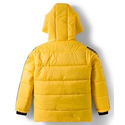 Pine Kids Woven Full Sleeves Hooded Solid Padded Jacket - Yellow