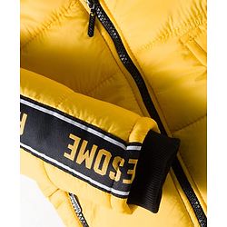 Pine Kids Woven Full Sleeves Hooded Solid Padded Jacket - Yellow