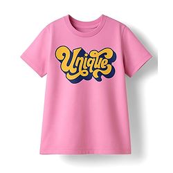 Pine Kids Cotton Knit Half Sleeves T-Shirt With Text Print Pack Of 3 - Yellow Navy Blue & Pink