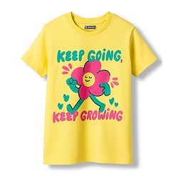 Pine Kids Cotton Knit Half Sleeves T-Shirt With Text Print Pack Of 3 - Yellow Navy Blue & Pink