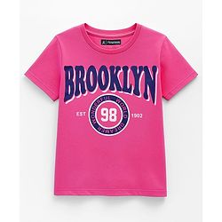 Pine Kids Cotton Knit Half Sleeves T-Shirts with Text Print Pack of 3 - Navy Blue Pink & Green
