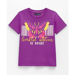 Pine Kids Cotton Knit Half Sleeves T-Shirts with Text Print Pack of 3 - Yellow Red & Purple