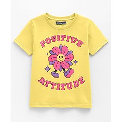 Pine Kids Cotton Knit Half Sleeves T-Shirts with Text Print Pack of 3 - Yellow Red & Purple