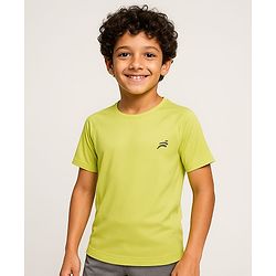 Pine Active Knit Half Raglan Sleeves Solid Color T-Shirts Pack of 3 - Black Blue & Neon Green