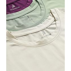Pine Active Knit Half Sleeves Solid Color T-Shirts Pack of 3 - Multicolor
