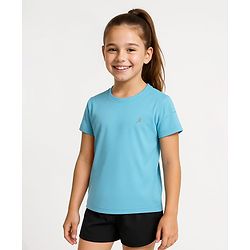 Pine Active Knit Half Sleeves Solid Color T-Shirts Pack of 3 - Light Blue & Blue