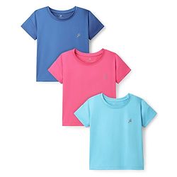 Pine Active Knit Half Sleeves Solid Color T-Shirts Pack of 3 - Light Blue & Blue