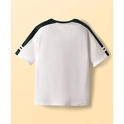 Pine Active Drop Shoulder Half Sleeves T-Shirt & Shorts Set with Racing Print - White