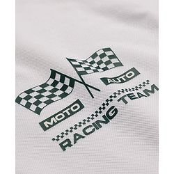 Pine Active Drop Shoulder Half Sleeves T-Shirt & Shorts Set with Racing Print - White