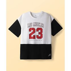 Pine Active Drop Shoulder Half Sleeves T-Shirt & Shorts Set with Los Angeles Print - Black & Offwhite