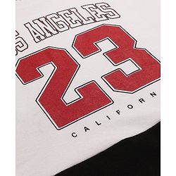 Pine Active Drop Shoulder Half Sleeves T-Shirt & Shorts Set with Los Angeles Print - Black & Offwhite