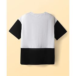 Pine Active Drop Shoulder Half Sleeves T-Shirt & Shorts Set with Los Angeles Print - Black & Offwhite