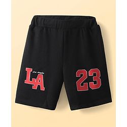 Pine Active Drop Shoulder Half Sleeves T-Shirt & Shorts Set with Los Angeles Print - Black & Offwhite