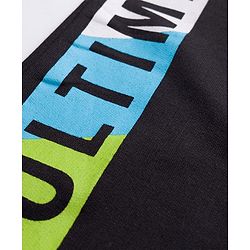 Pine Kids Knit Full Length Lounge Pant with Text Print - Black