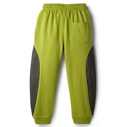 Pine Kids Knit Full Length Cut & Sew Lounge Pant with Text Print - Olive Green