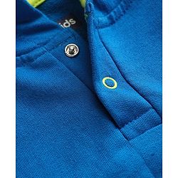 Pine Kids Cotton Knit Full Raglan Sleeves Hooded Sweatshirt With Cut & Sew Design - Blue