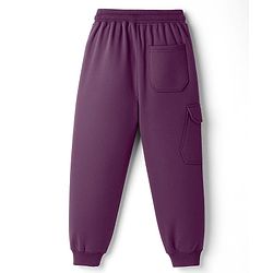 Pine Kids Knit Full Length Lounge Pant With Text Print - Plum