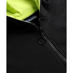 Pine Kids Cotton Knit Full Sleeves Hooded Sweatshirt With So What Print & Kangaroo Pockets - Black & Green