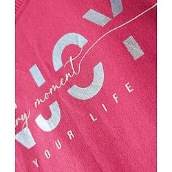 Pine Kids Cotton Knit Drop Shoulder Full Sleeves Sweatshirt With Text Print - Dark Pink