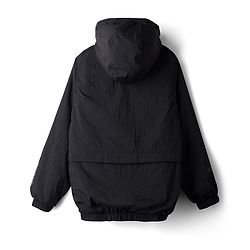 Pine Active Woven Full Sleeve Ultra Comfort Lightweight Windbreaker Solid Color Hooded Athleisure Jacket - Black