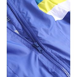 Pine Active Woven Full Sleeves Ultra Comfort Lightweight Windbreaker Athleisure Colour Block Hooded Jacket - Blue