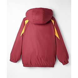 Pine Active Woven Full Raglan Sleeves Colour Block Ultra Comfort Lightweight Windbreaker Athleisure Hooded Jacket With Tape Detailing - Maroon