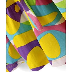 Pine Kids Cotton Knit Full Sleeves Frock With Abstract Print - Multicolour