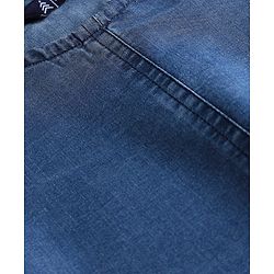 Pine Kids Cotton Woven Half Puffed Sleeves Solid Color Top - Navy Blue