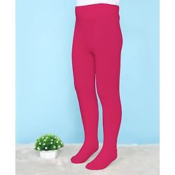 Pine Kids Knit Solid Tights - Red