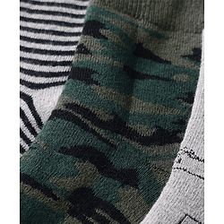 Pine Kids Knit Ankle Length Silvadur Antimicrobial Socks with Stripes & Airplane Design Pack of 3 - Color May Vary
