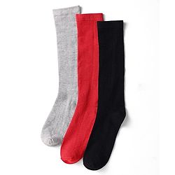 Pine Kids Cotton Knit Knee Length Solid Colour Socks Pack Of 3 (Colour May Vary)