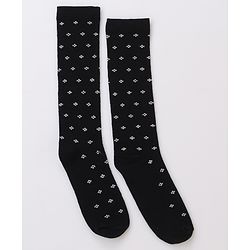 Pine Kids Cotton Knit Knee Length Designed Socks Pack Of 3 (Colour May Vary)