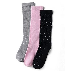 Pine Kids Knit Set of Socks with Polka Dot Design Pack Of 3 (Colour May Vary)