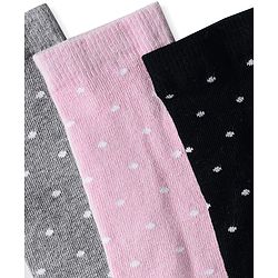 Pine Kids Knit Set of Socks with Polka Dot Design Pack Of 3 (Colour May Vary)