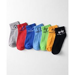 Pine Kids Cotton Knit Ankle Length Designed Sock Pack Of 7 (Colour May Vary)