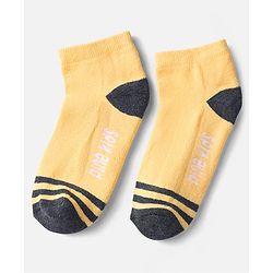 Pine Kids Knit Ankle Length Socks with Stripe & Text Design Pack of 3 - Color May Vary