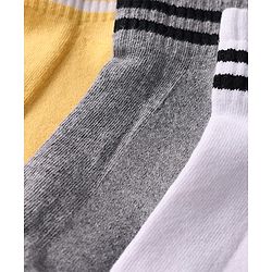 Pine Kids Knit Ankle Length Socks with Stripe Design Pack of 5 - Color May Vary