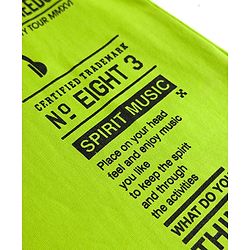 Pine Kids Cotton Knit Half Sleeves T-Shirt With Headphones Print - Limegreen