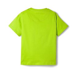 Pine Kids Cotton Knit Half Sleeves T-Shirt With Headphones Print - Limegreen