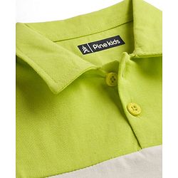 Pine Kids Cotton Knit Full Sleeves Polo T-Shirt with Limitless Dreams Text Print - Navy Blue & White