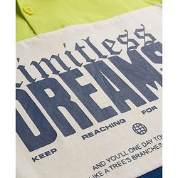Pine Kids Cotton Knit Full Sleeves Polo T-Shirt with Limitless Dreams Text Print - Navy Blue & White