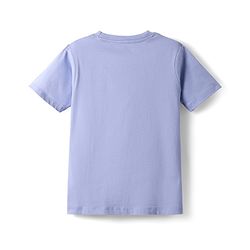 Pine Kids Cotton Knit Half Sleeves T-Shirt with Lion Print - Purple