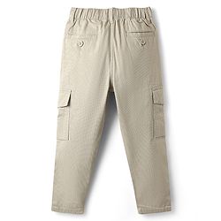 Pine Kids Cotton Woven Full Length Solid Color Trousers - Beige