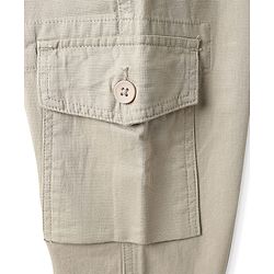 Pine Kids Cotton Woven Full Length Solid Color Trousers - Beige
