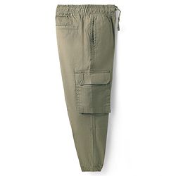 Pine Kids Cotton Elastane Woven Full Length Solid Coloured Trouser With Cargo Pockets - Khaki