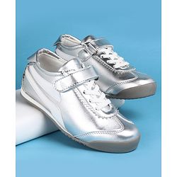 Pine Kids Velcro Closure Casual Shoes with Stripes - Silver